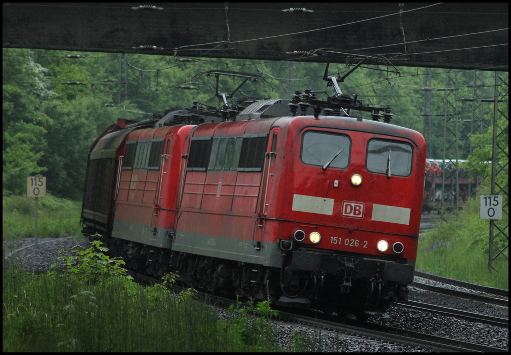 151 026 und 151 150 mit Gterzug am 01.06.13 in Gtzenhof