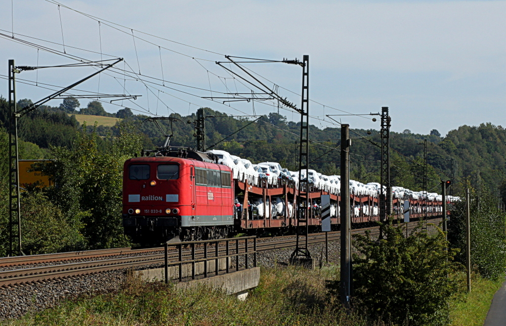 151 033 mit Audizug am 16.09.12 in Haunetal Rothenkirchen