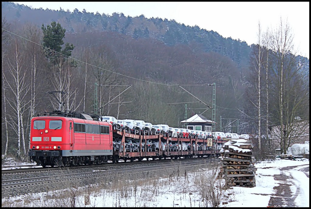 151 085 mit Audizug am 10.02.13 in Vollmerz