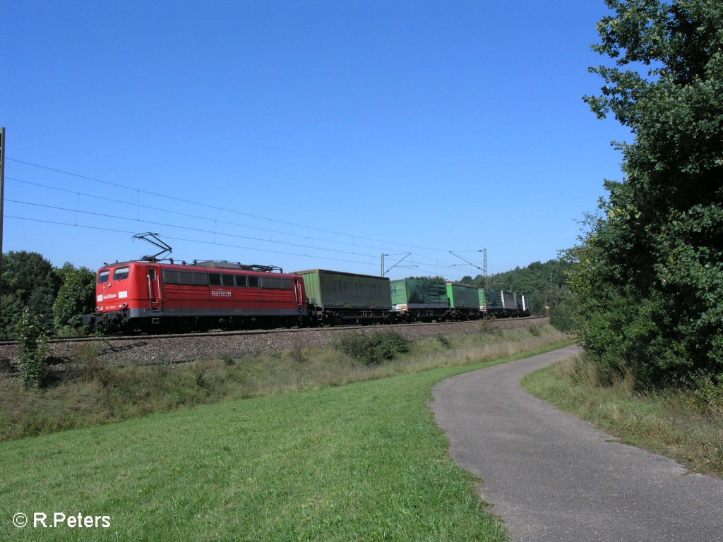 151 131-0 zieht den Hangartner durch die Kurve bei Edlhausen. 09.09.08