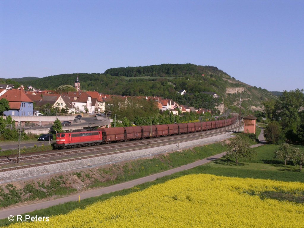 151 140-1 durchfhrt retzbach-Zellingen mit ein Kohlezug. 10.05.08