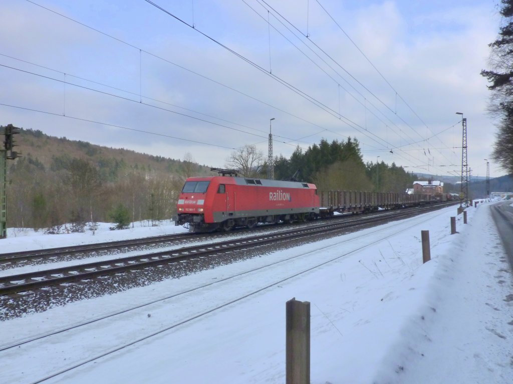 152 009-7 mit Gterzug am 13.02.10 in Jossa