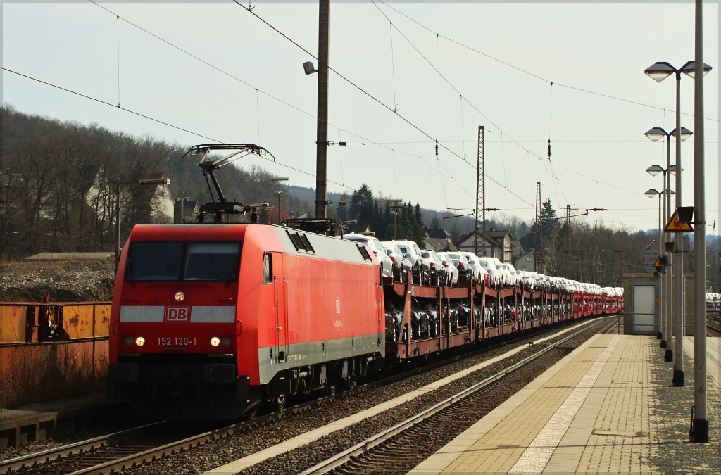 152 130 mit einem Audizug nach Osnabrck am 27.03.13 in Kreuztal