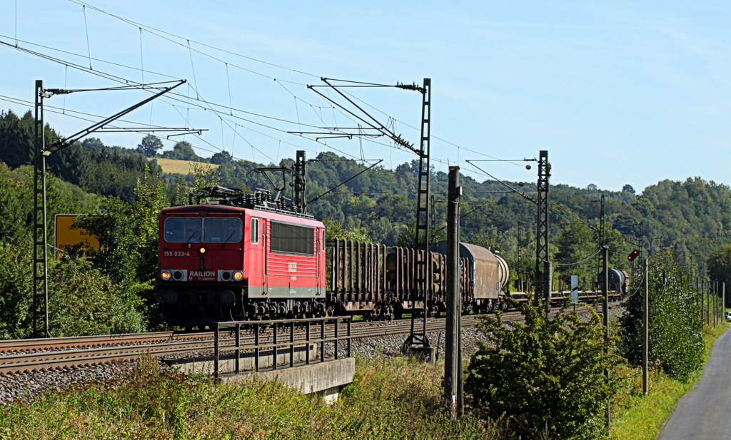 155 033-4 mit Gterzug am 09.09.12 in Haunetal Rothenkirchen