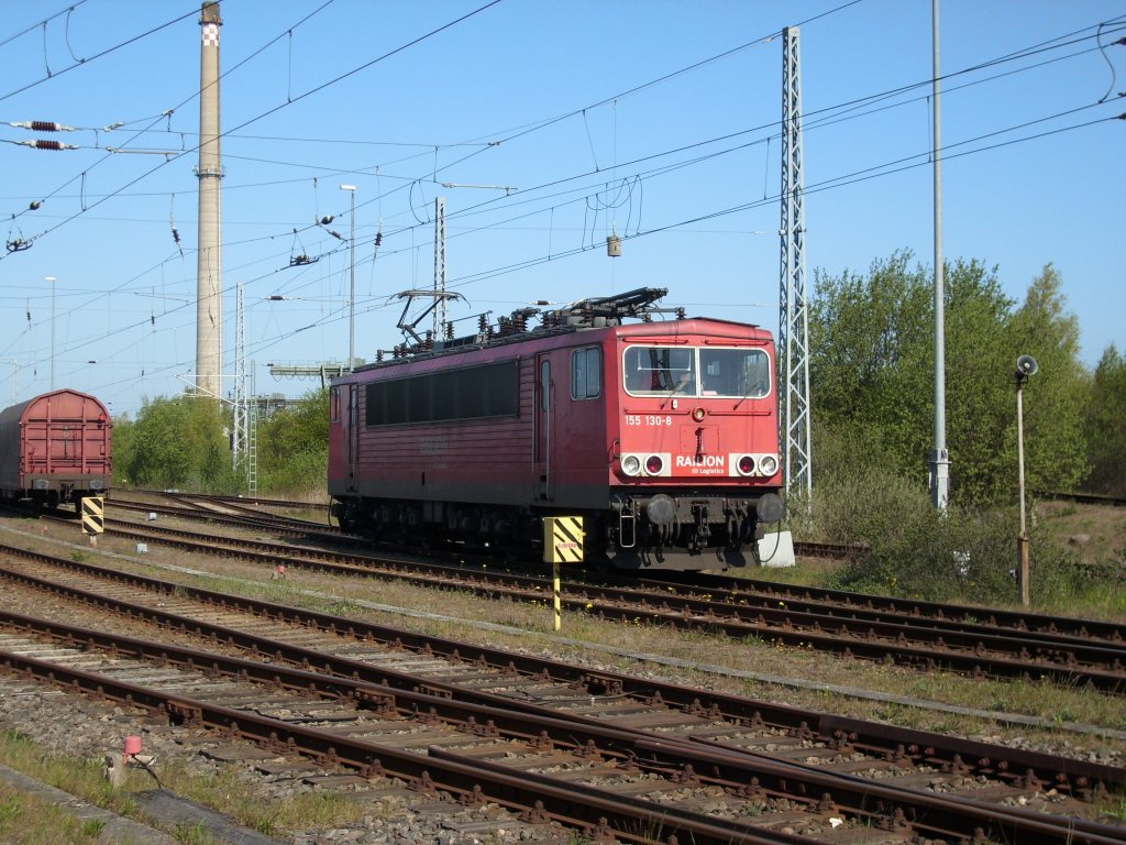 155 130 beim Umsetzen in Mukran am 09.Mai 2009.