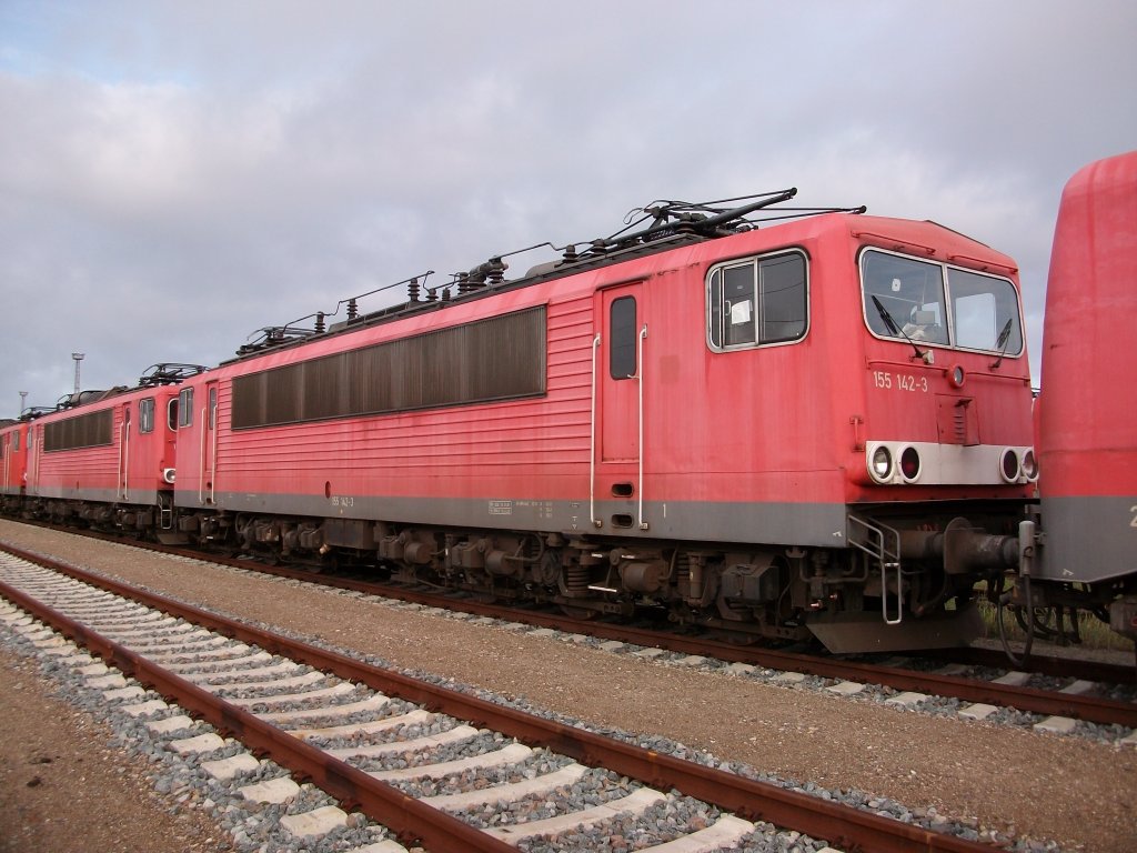 155 142-3 ex.Bh Seddin am 13.November 2010 z-gestellt in Rostock Seehafen.