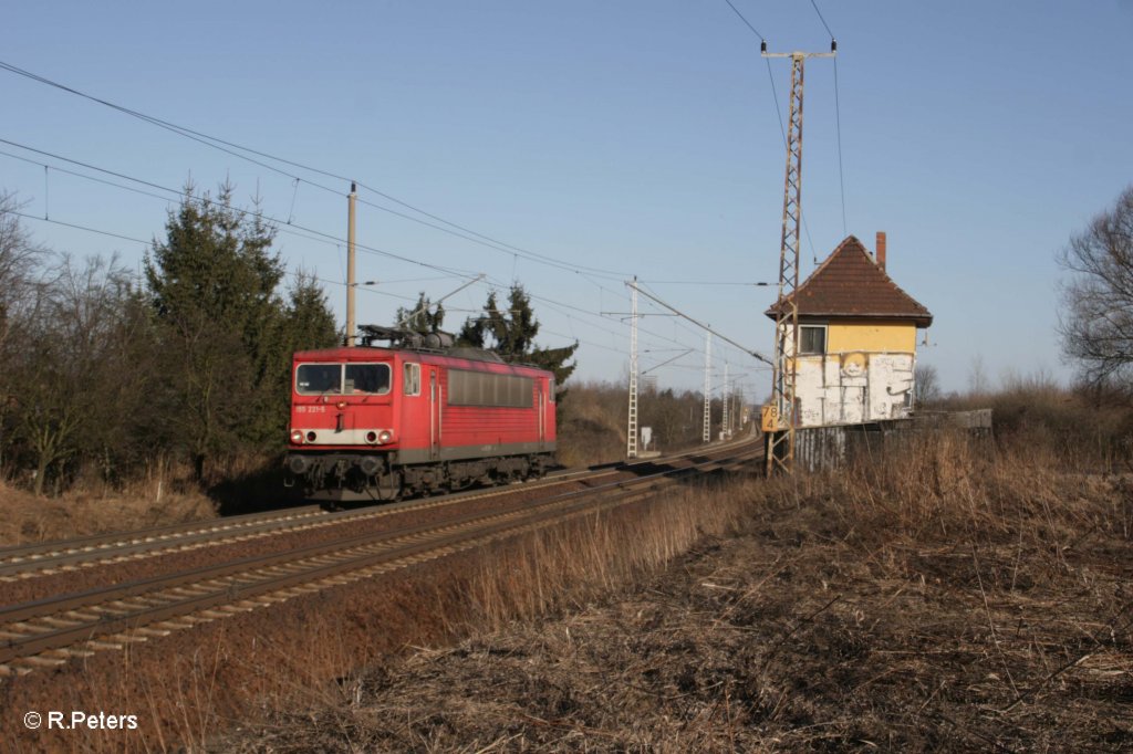 155 221-5 solo bei Frankfurt/Oder Nuhnen. 07.03.11