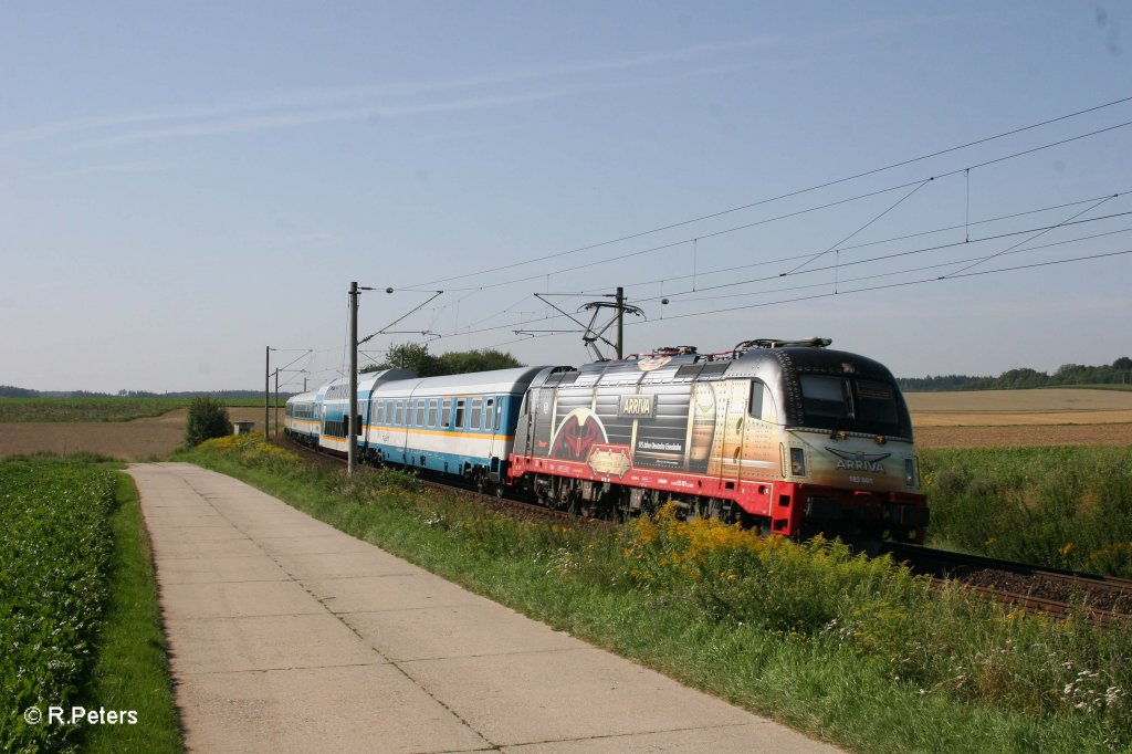 183 001 mit ALX84104 Mnchen – Hof bei Altegolsheim. 03.08.11
