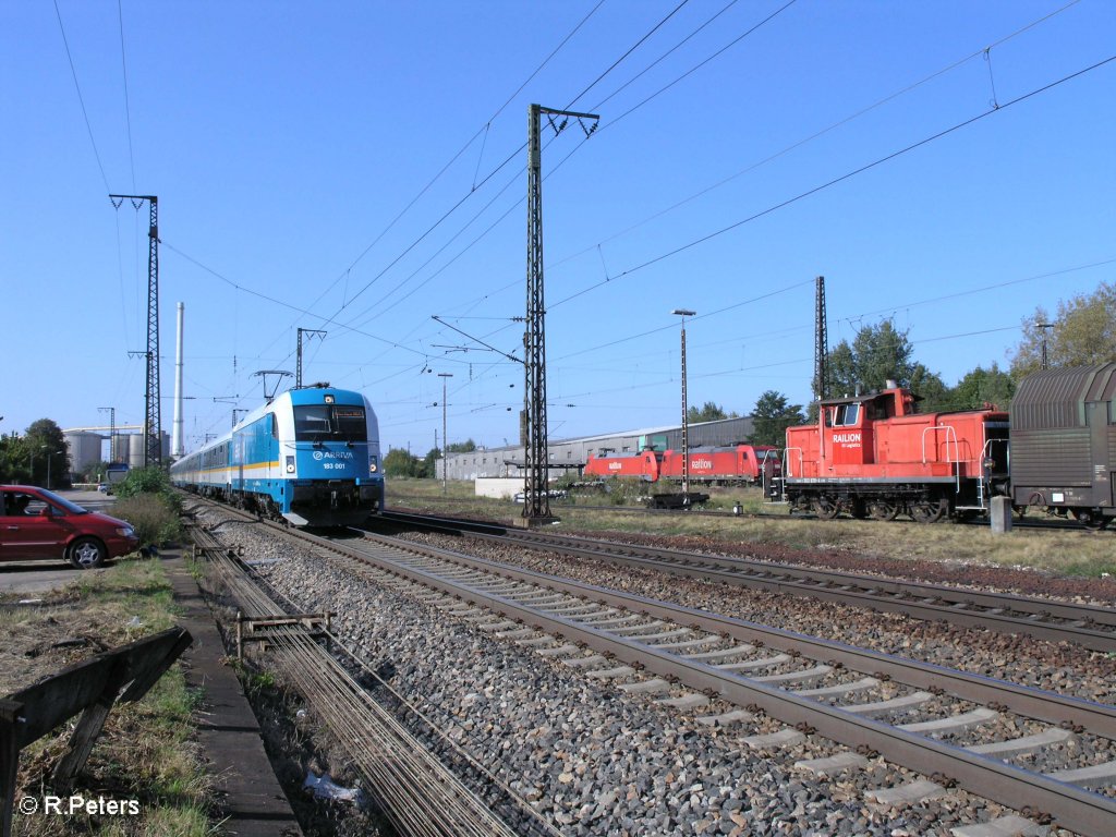 183 001 verlsst Regensburg als ALX37983 nach Mnchen. 09.09.09
