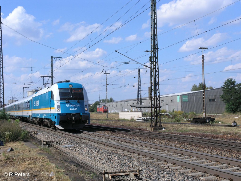 183 003 verlsst Regensburg als ALX37983 nach Mnchen. 27.08.09
