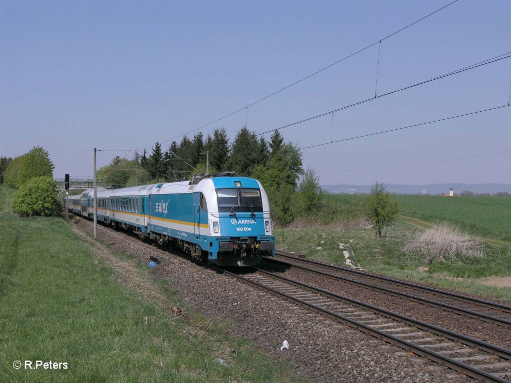 183 004 als ALX84113 Regensburg – Mnchen bei Altegolsheim. 21.04.11
