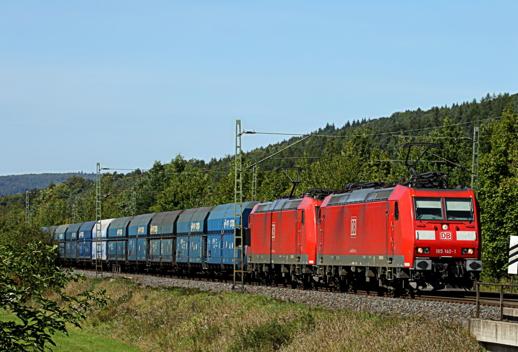 185 140 und eine weitere 185er mit PKP Kohlezug am 09.09.12 in Haunetal Rothenkirchen