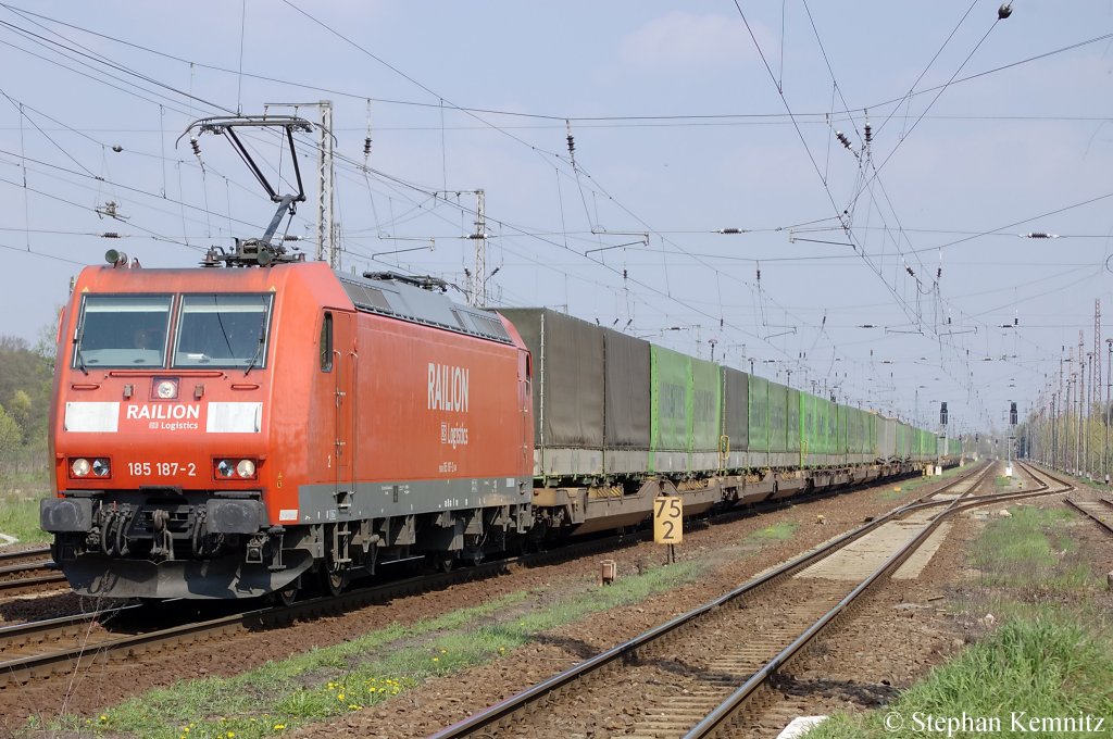 185 187-2 mit dem Hangartner in Priort in Richtung Marquardt unterwegs. 19.04.2011