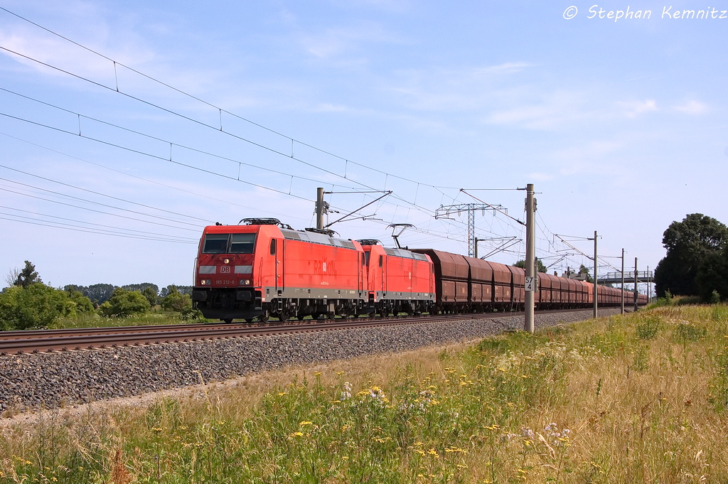 185 212-8 & 185 220-1 DB Schenker Rail Deutschland AG mit dem GM 60226 von Ziltendorf EKO nach Hansaport in Vietznitz. 24.07.2013