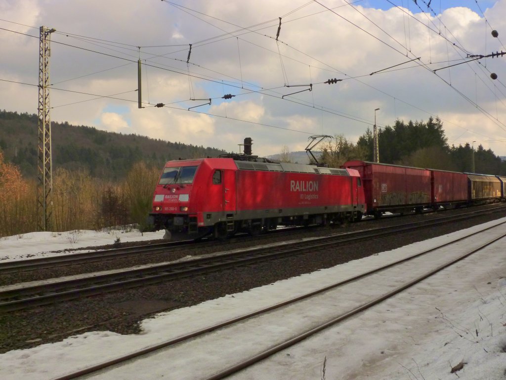 185 268-0 mit Gterzug am 20.02.10 in Jossa