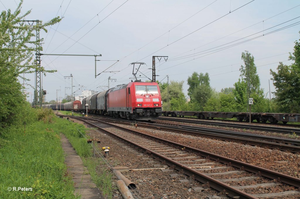 185 347-2 mit gemischten bei Regensburg Ost. 09.05.13