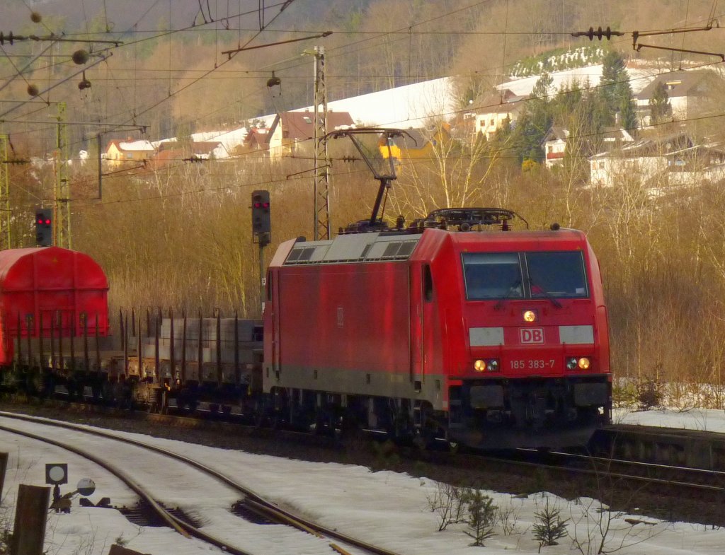 185 383-7 mit Gterzug am 20.02.10 in Jossa Gru an Tf!!