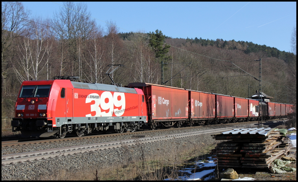 185 399  399  mit GA 47906 Stadlau - Mannheim Rbf am 02.03.13 in Vollmerz