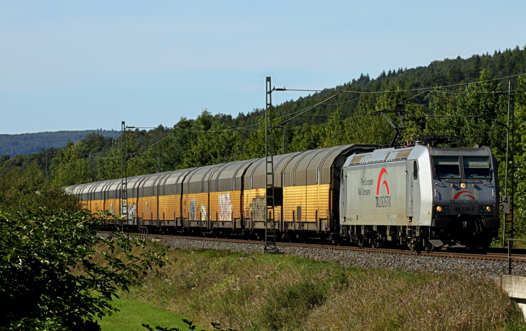 185 538 mit ARS Altmann Autozug am 09.09.12 in Haunetal Rothenkirchen