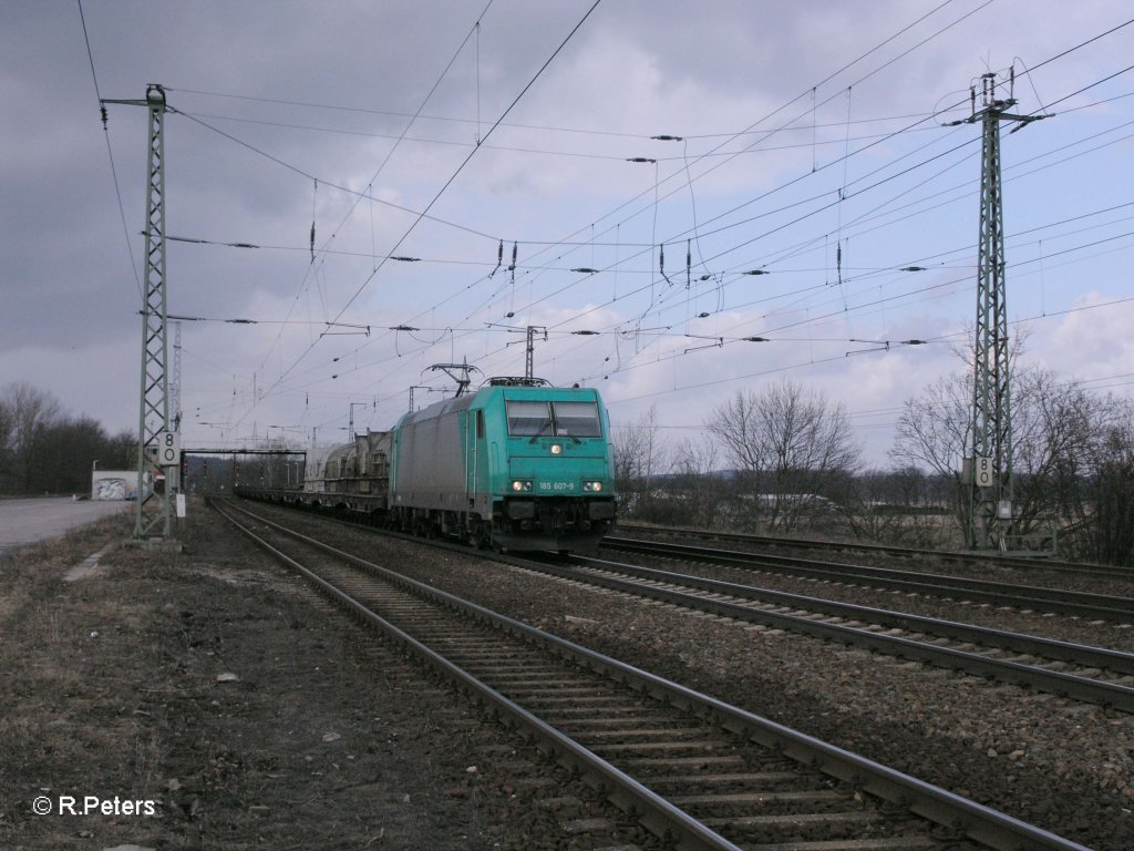 185 607-9 mit Flssigstahl in Saarmund. 11.03.11