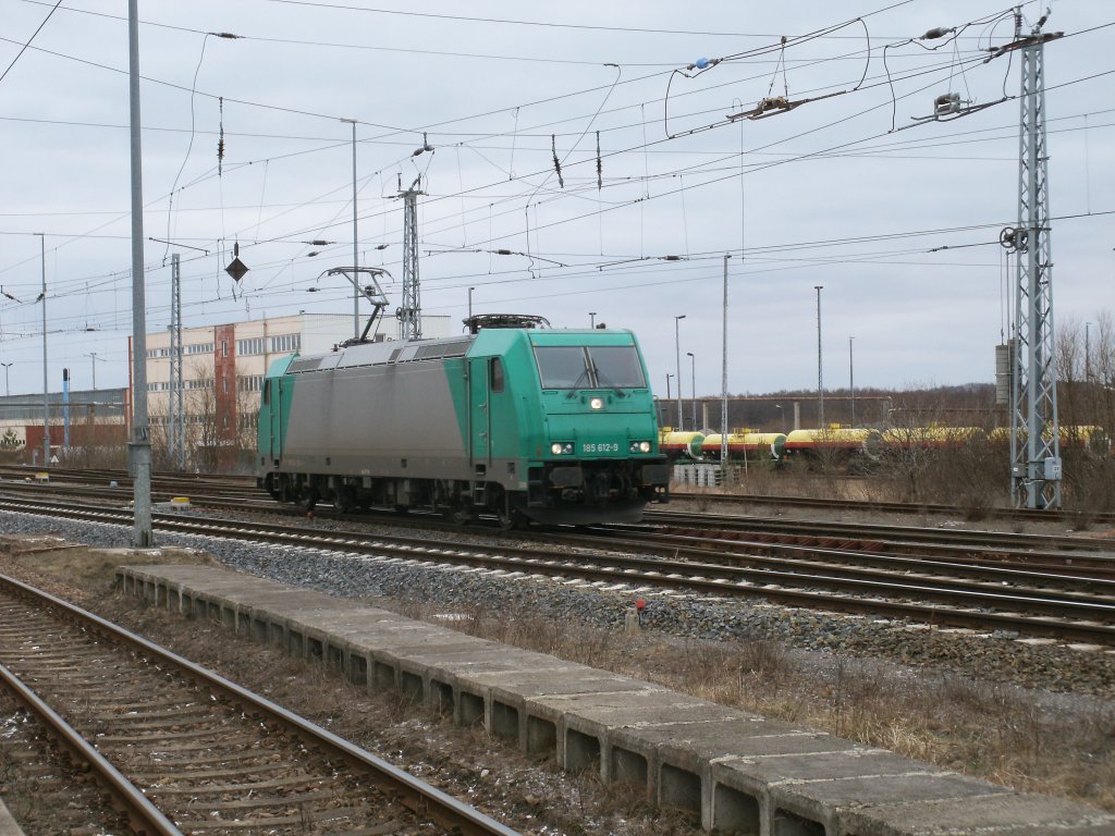 185 612 unterwegs am 19.Februar 2011 in Mukran.