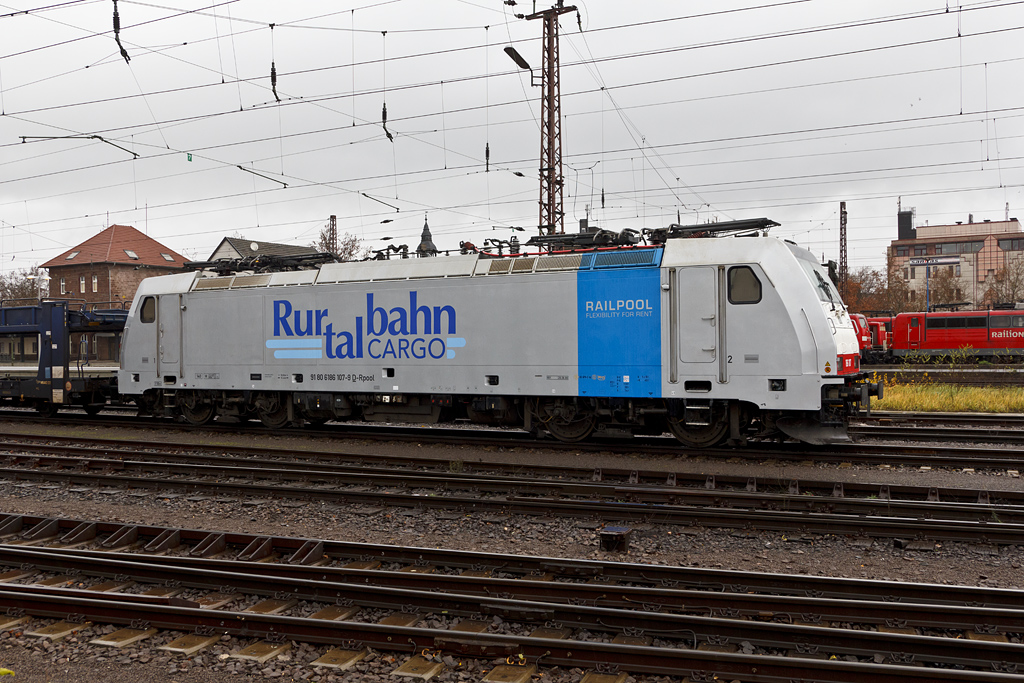  186 107 der Rurtalbahn Cargo in Dillingen