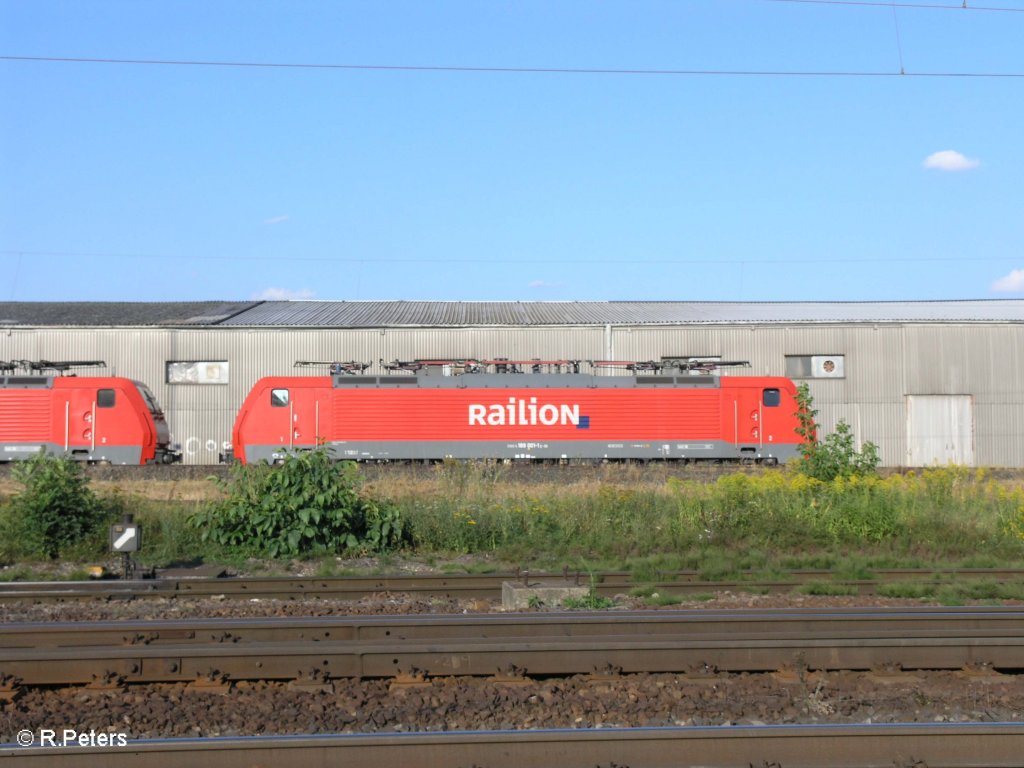 189 001-1 steht in Regensburg Ost abgestellt. 27.08.09