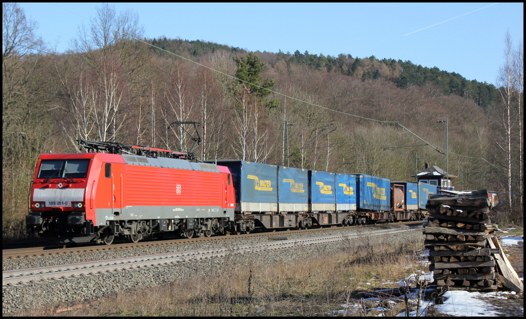 189 051 mit KT	43252 Verona Q. E. - Kln Eifeltor Bez III am 02.03.13 in Vollmerz