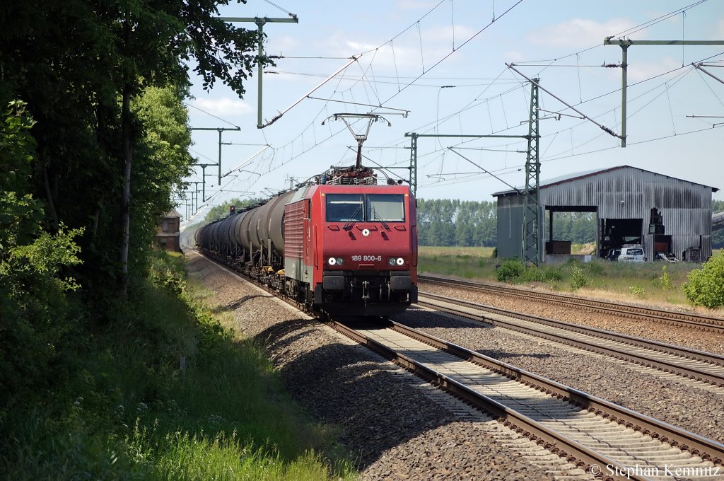 189 800-6 MTEG/ITL mit einem Kesselzug in Friesack(Mark) in Richtung Paulinenaue unterwegs. 03.06.2011