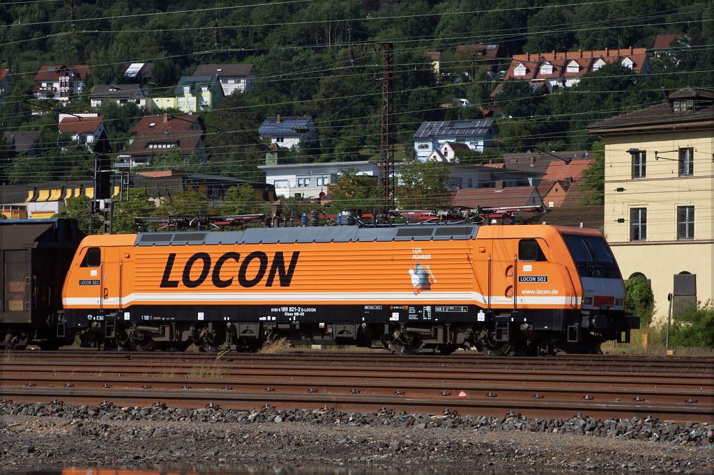 189 821 (LOCON 502) abgestellt am 10.08.13 in Gemnden