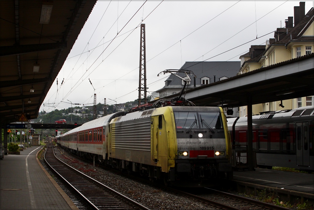 189 915 mit DB Autozug in Richtung Dsseldorf am 14.06.13 in Siegen