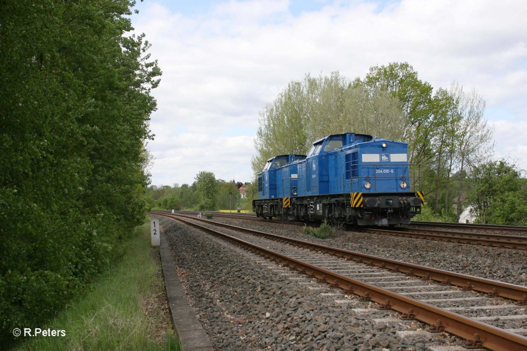 204 010-6 + 204 005-3 bei Schnfeld. 13.05.12