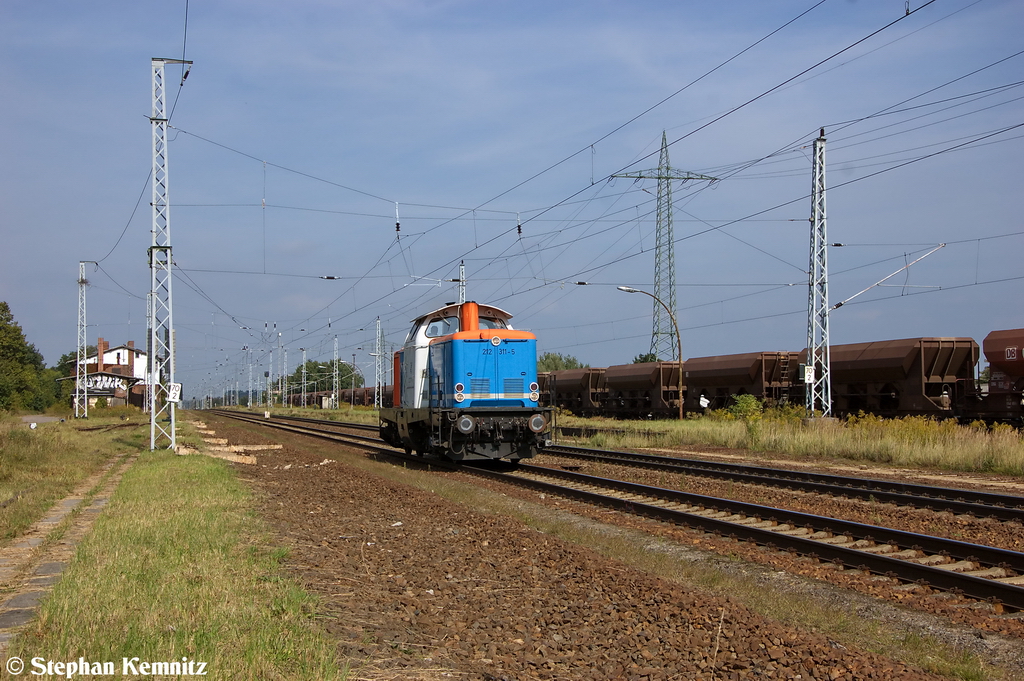 212 311-5 NBE RAIL GmbH kam als Lz durch Satzkorn gefahren und fuhr in Richtung Golm weiter. 18.09.2012