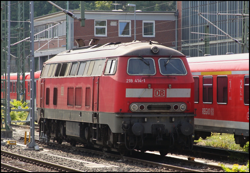 218 414 abgestellt am 01.09.11 beim Mainzer Hbf