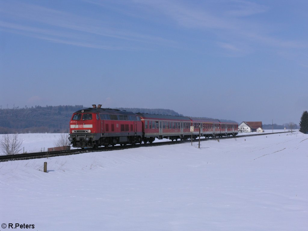 218 472-9 zieht bei Aichstetten eine RB. 21.02.10