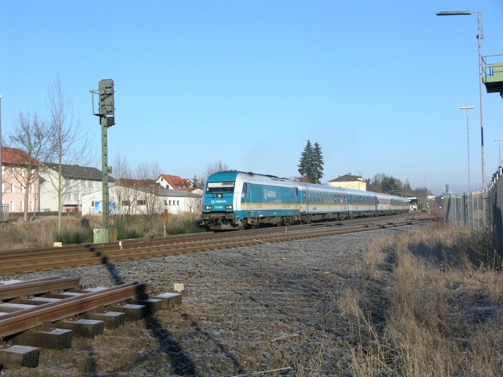 223 062 verlsst Wiesau/Oberpfalz mit ALX37979 nach Mnchen. 03.01.09
