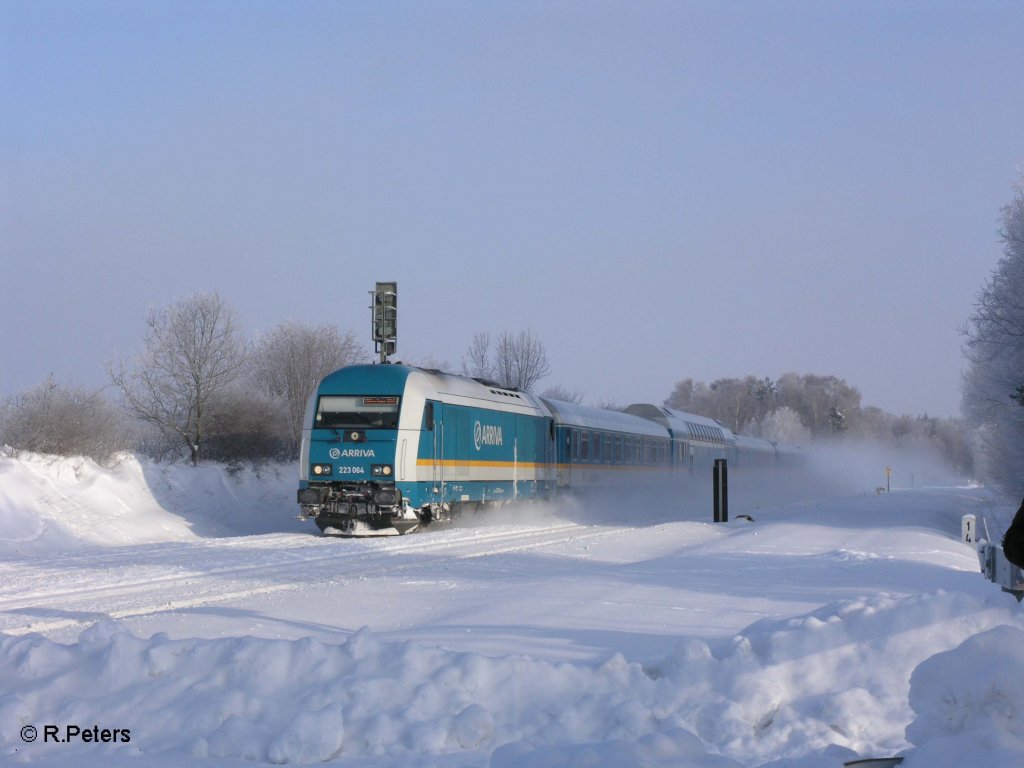 223 064 mit ALX 841111 nach Mnchen mit 5min versptung bei Schnfeld am 29.12.10