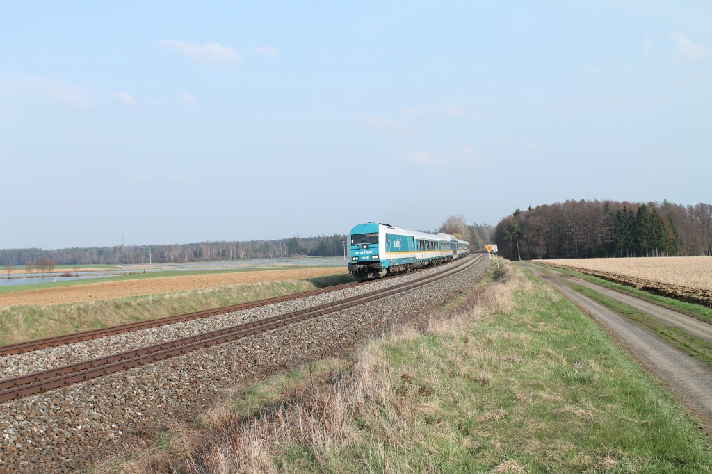 223 067 mit dem ALX84110 Mnchen - Hof bei Oberteich. 21.04.13