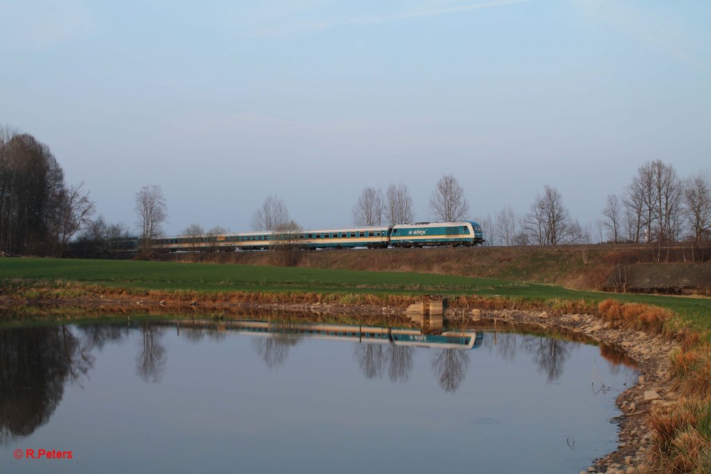 223 067 mit dem ALX84123 Hof - Mnchen sdlich von Wiesau. 21.04.13