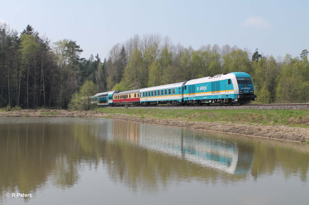 223 067 mit dem ALX84124 Mnchen - Hof sdlich von Wiesau. 05.05.13