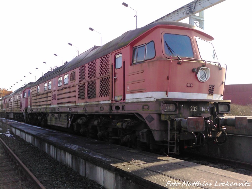 232 114-9 (BW Rostock Seehafen)in Mukran am 4.3.13