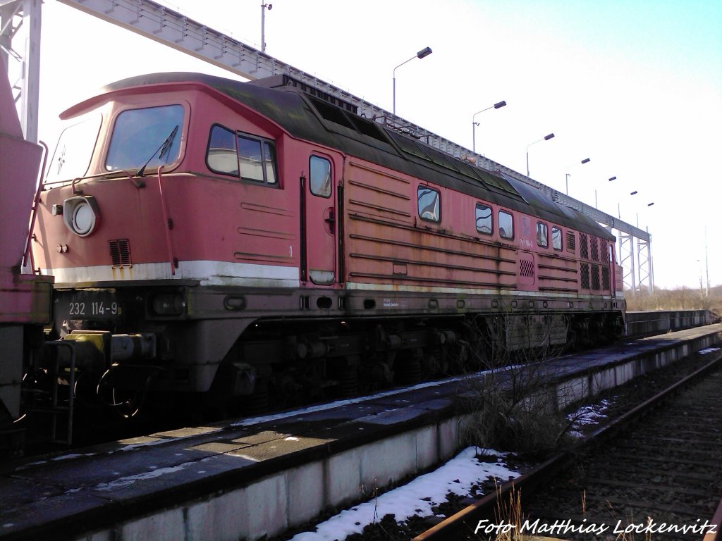 232 114-9 (BW Rostock Seehafen)in Mukran am 4.3.13