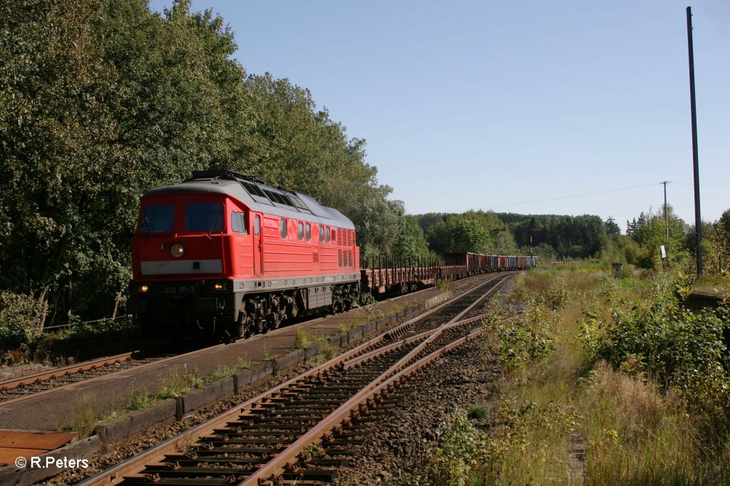 232 131-1 mit umgeleiteten 45265 Nrnberg – Cheb in Reuth bei Erbendorf. 14.09.11

