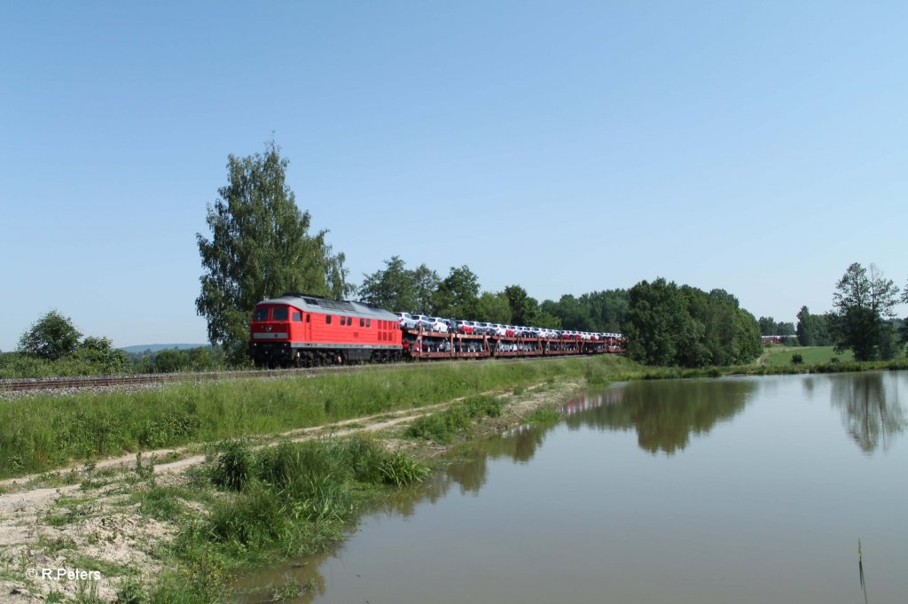 232 252-7 mit dem Skodaautozug 47393 NNR XTCH - Nrnberg bei Wiesau. 18.06.13