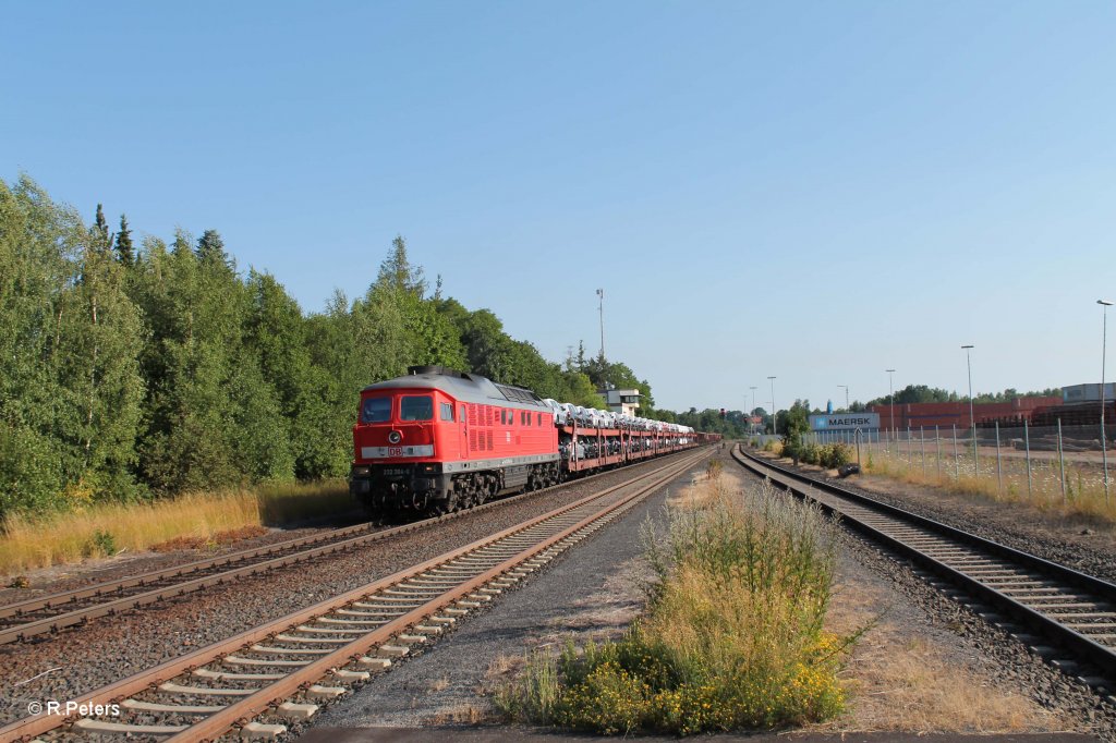 232 384-0 mit dem umgeleiteten 51683 Zwickau - Nrnberg bei der durchfahrt in Wiesau. 19.07.13