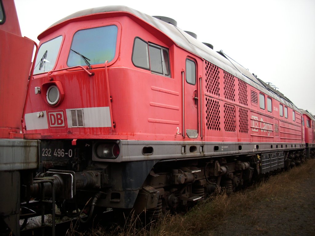 232 496-0 ex.Bh Rostock Seehafen am 24.Januar 2009 in Mukran West.Zur Verschrottung am 23.Mrz 2010 abgefahren.