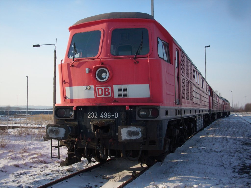 232 496-0 ex.Bh Rostock Seehafen am 23.Januar 2010 in der Einsatzstelle Mukran.Zur Verschrottung am 23.Mrz 2010 abgefahren.