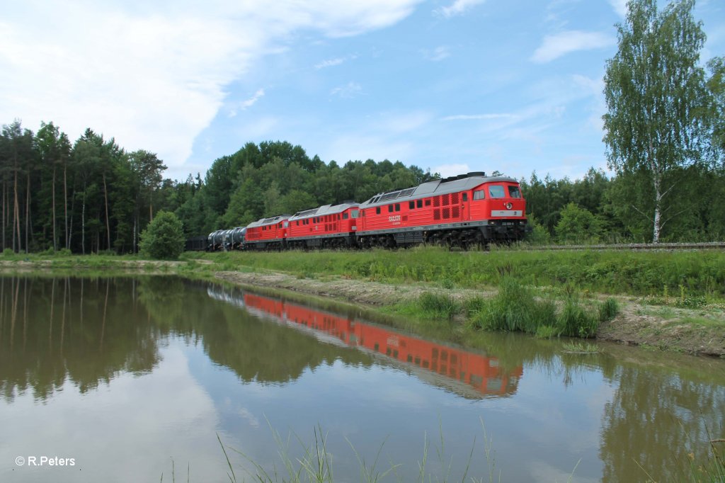 232 609-8 + 262-6 + 233 452-2 ziehen den Umleitergterzug 45367 Nrnberg – Cheb bei Wiesau. 16.06.13

