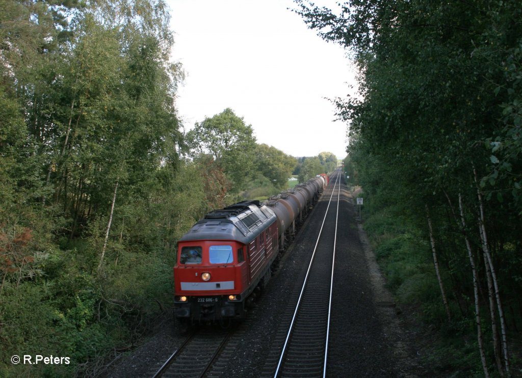 232 686-6 mit gemischten Gterzug nach Nrnberg bei Waldershof. 14.09.11