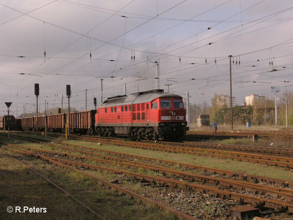 233 118-9 durchfhrt Eisenhttenstadt mit ein Kohlezug. 19.04.08